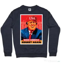 Bluza ADLER barbat Make America regret again Denim inchis