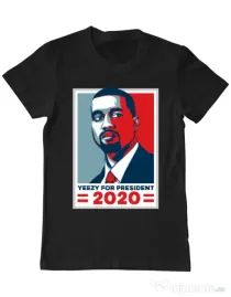 Tricou ADLER barbat Yezzy for president Negru