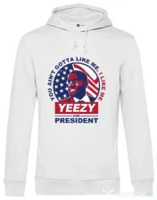 Hoodie barbat cu gluga I like me Alb 