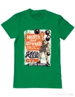 Tricou ADLER barbat Retro Gym Verde mediu