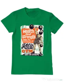 Tricou ADLER barbat Retro Gym Verde mediu
