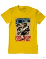 Tricou ADLER barbat Health and strength Galben