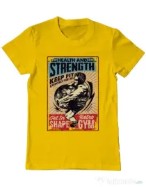 Tricou ADLER barbat Health and strength Galben