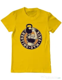 Tricou ADLER barbat Resting gym face Galben