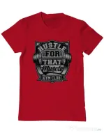 Tricou ADLER barbat Hustle for that muscle Rosu