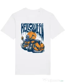 Tricou STANLEY STELLA barbat Hello ween Alb