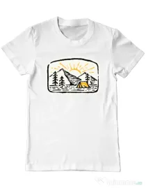 Tricou ADLER barbat Hand drawn camp Alb
