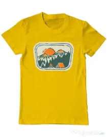 Tricou ADLER barbat Camping badge Galben