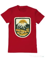 Tricou ADLER barbat Hand drawn mountains Rosu 