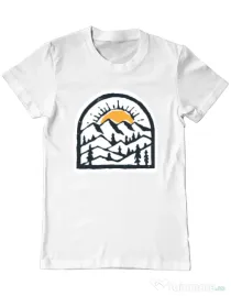Tricou ADLER barbat Mountain beauty Alb