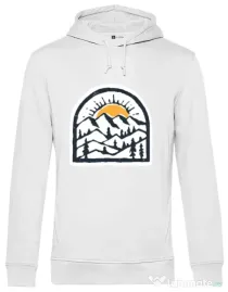 Hoodie barbat cu gluga Mountain beauty Alb