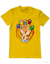 Tricou ADLER barbat High five Galben