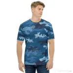 Tricou barbati all over Blue army