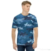 Tricou barbati all over Blue army
