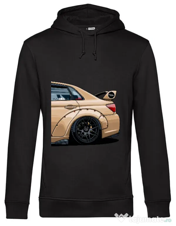 Hoodie barbat cu gluga Wide Impresa Negru