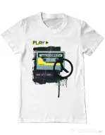 Tricou ADLER barbat Acid Mixtape 2.0 Alb
