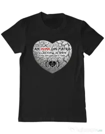 Tricou ADLER barbat INIMA DIN PIATRA Negru