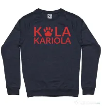 Bluza personalizata barbat Logo Kola Rosu Denim inchis