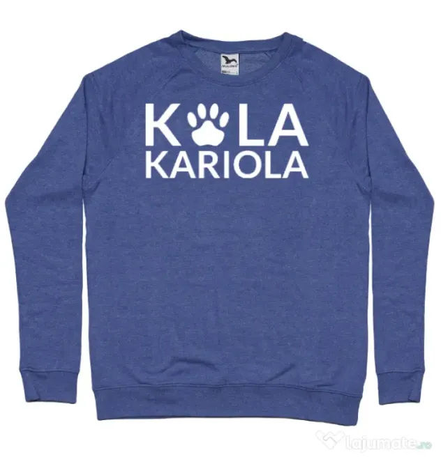 Bluza personalizata barbat Logo Kola Alb Albastru melanj