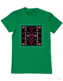 Tricou personalizat barbat Childhood Pattern Verde mediu