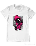 Tricou personalizat barbat Squid Game 4 Alb