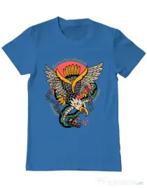 Tricou personalizat barbat Tattoo Fighting Albastru azuriu