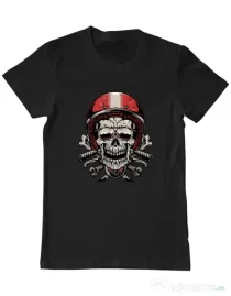 Tricou personalizat barbat Skull Biker Negru