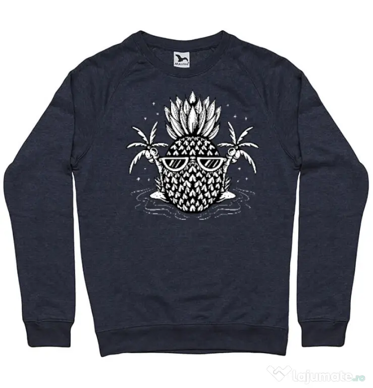 Bluza personalizata barbat Pineapple Summer Denim inchis