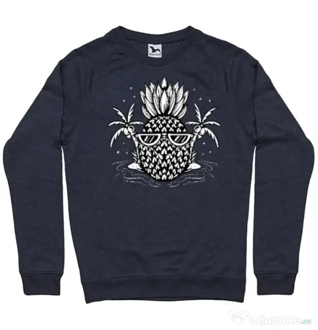 Bluza personalizata barbat Pineapple Summer Denim inchis