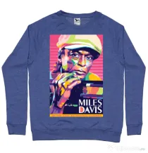 Bluza personalizata barbat Miles Davis Albastru melanj