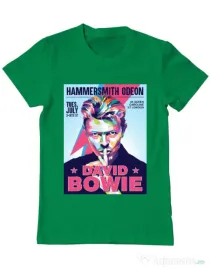 Tricou personalizat barbat David Bowie Verde mediu