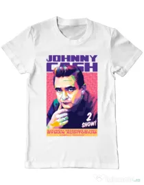 Tricou personalizat barbat Johnny Cash Alb