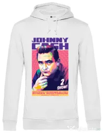 Hanorac barbat cu gluga Johnny Cash Alb