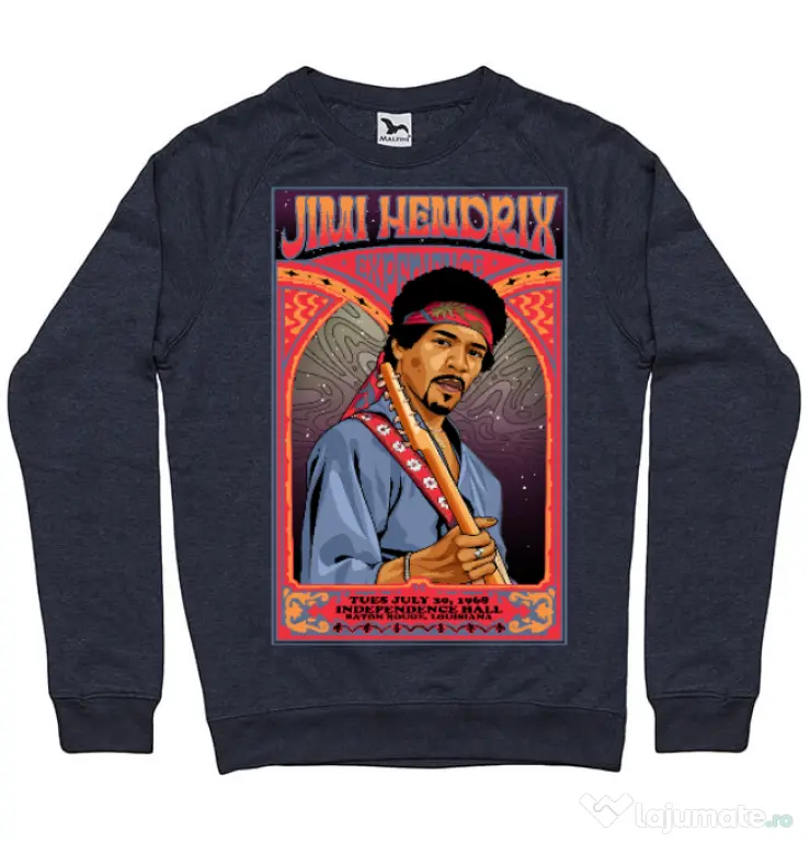 Bluza personalizata barbat Jimi Hendrix Denim inchis
