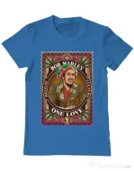 Tricou personalizat barbat Bob Marley Albastru azuriu