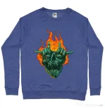 Bluza personalizata barbat METAL HEADS Albastru melanj