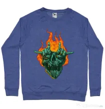 Bluza personalizata barbat METAL HEADS Albastru melanj