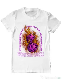Tricou personalizat barbat WISH ME LUCK Alb