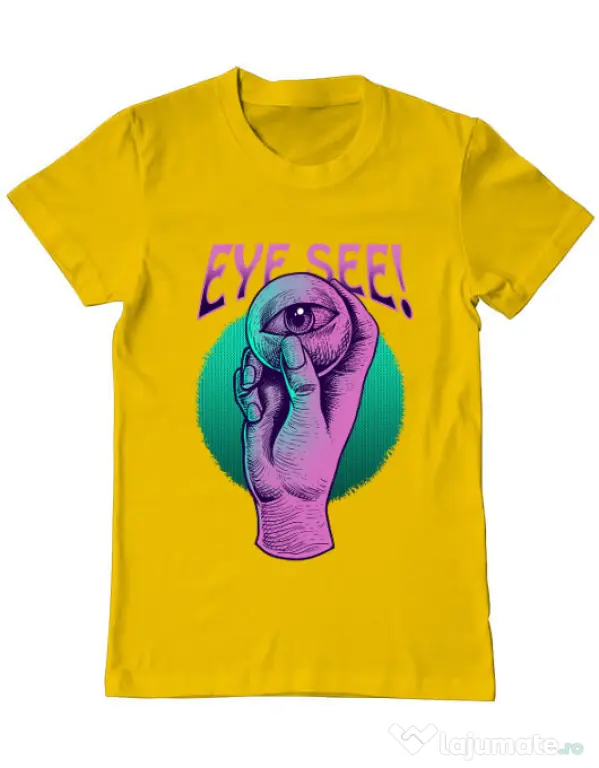 Tricou personalizat barbat EYE SEE Galben