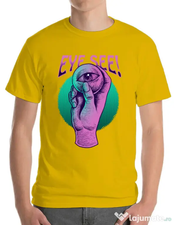 Tricou personalizat barbat EYE SEE Galben