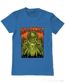 Tricou personalizat barbat WE CONNECT Albastru azuriu