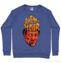 Bluza personalizata barbat OPEN YOUR MIND Albastru melanj