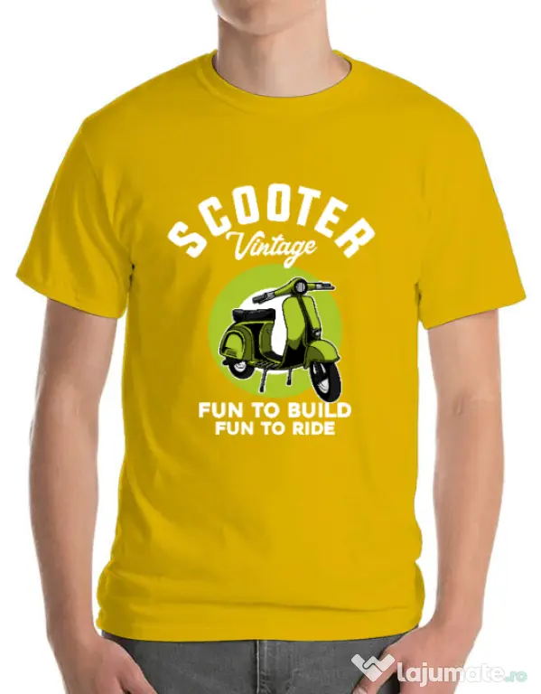 Tricou personalizat barbat SCOOTER VINTAGE Galben