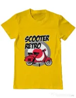 Tricou personalizat barbat SCOOTER RETRO RED COLOR Galben