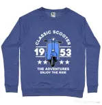 Bluza personalizata barbat CLASSIC SCOOTER ADVENTURES Albastru melanj