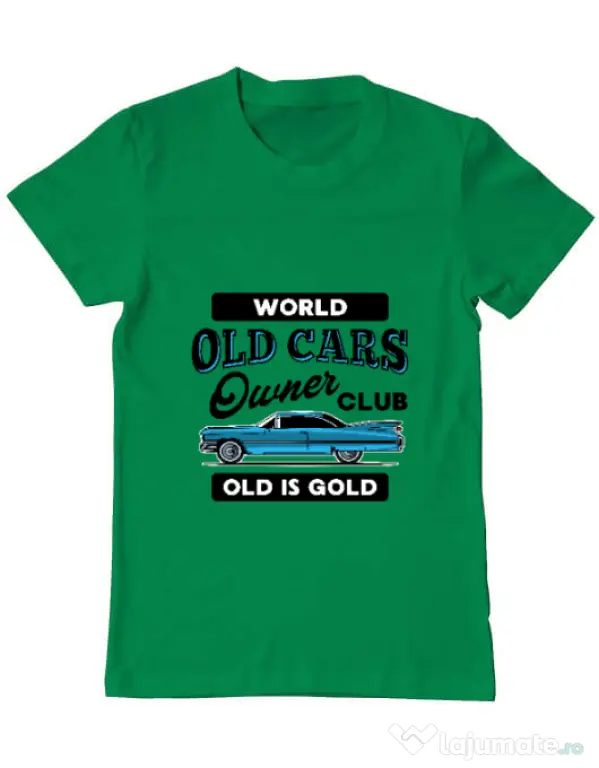 Tricou personalizat barbat OLD CARS CLUB Verde mediu