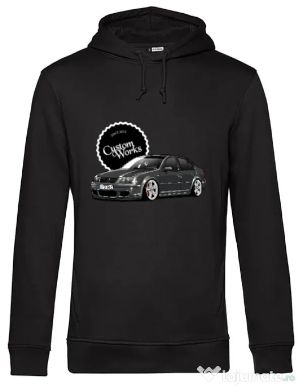 Hanorac barbat cu gluga Bora on Segment wheels Negru