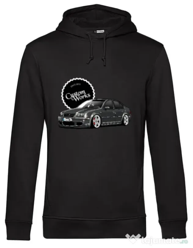 Hanorac barbat cu gluga Bora on Segment wheels Negru