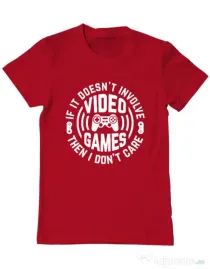Tricou personalizat barbat If it doesn\'t involve video games, then I don\'t care Rosu