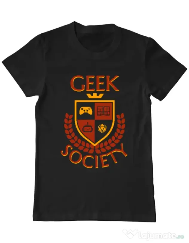 Tricou personalizat barbat Geek Society Negru